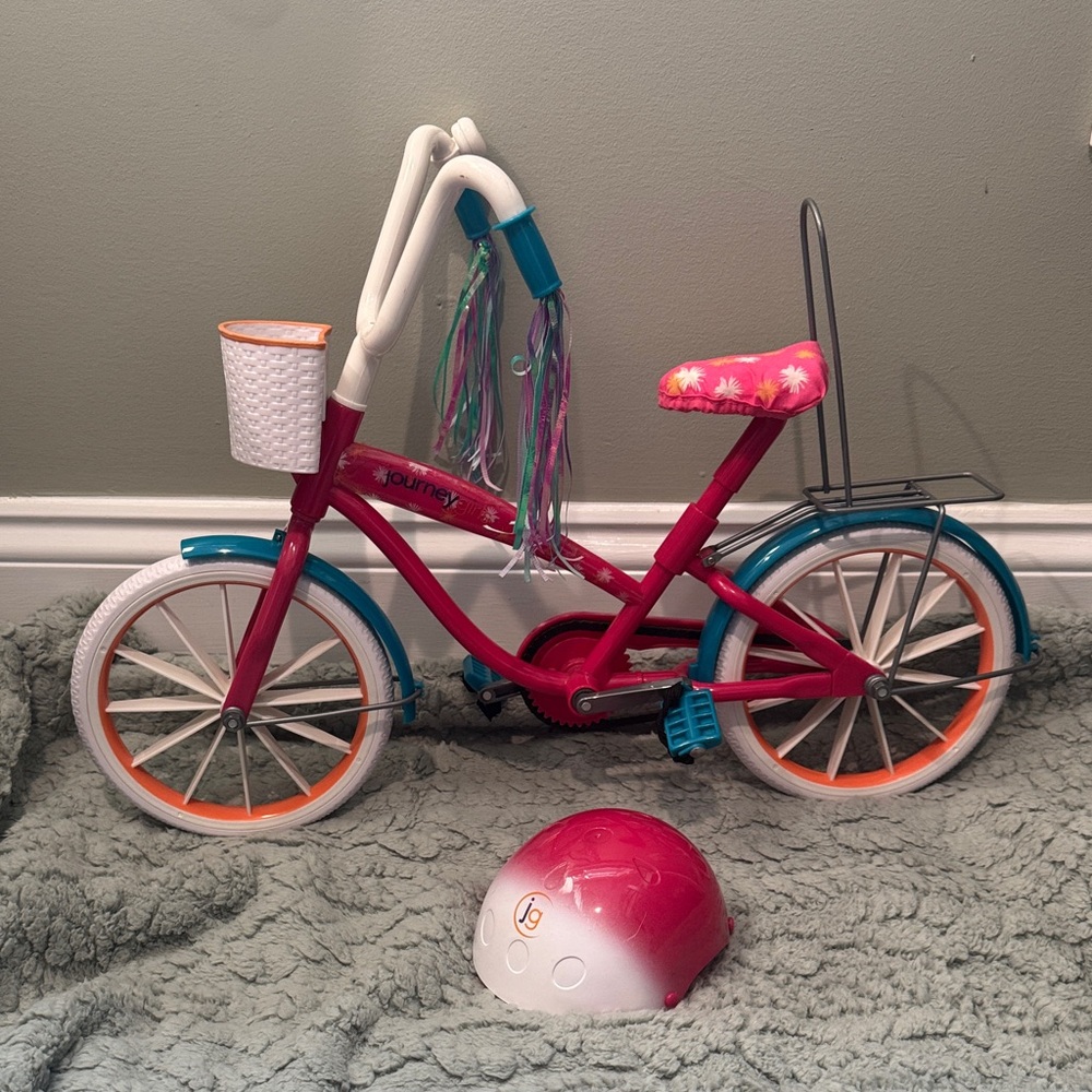 Vibrant Pink Kids Bicycle with Helmet